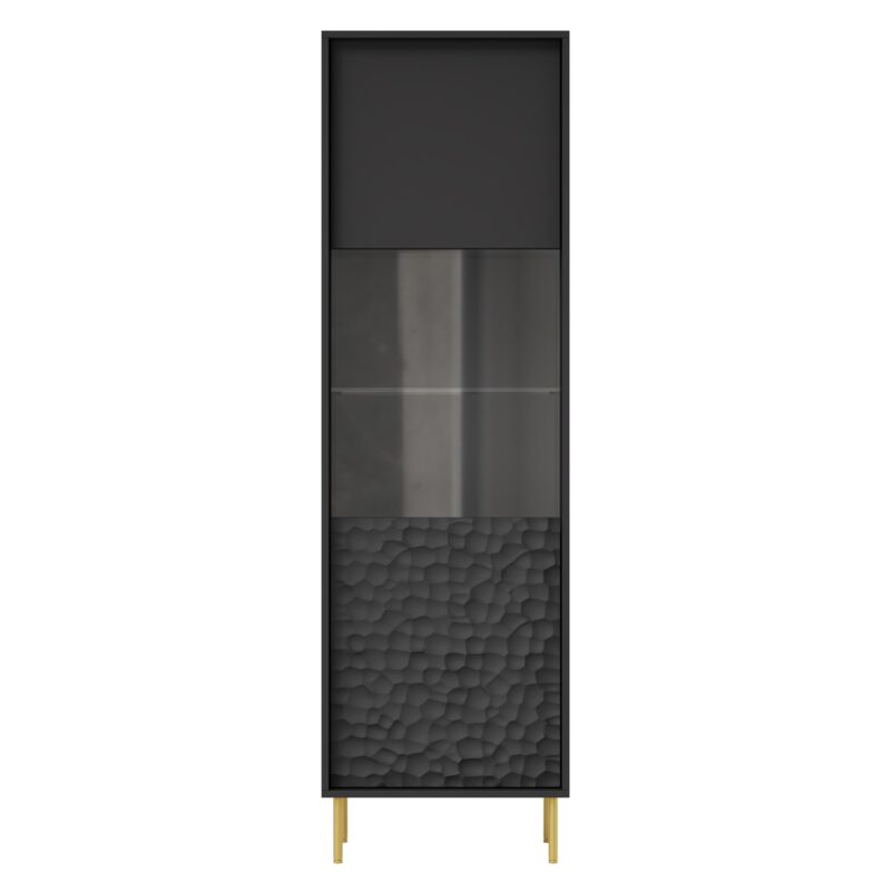 Vitriinikaappi BULMOR W-1, musta / kulta