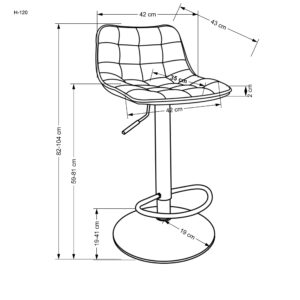 Baari-tuoli VERDYN, kultainen / tumma vihreä
