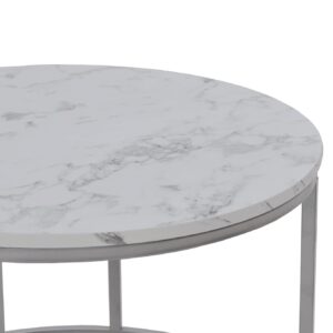 Kahvilapöytäsetti PAOLEN 2, marmori / hopea