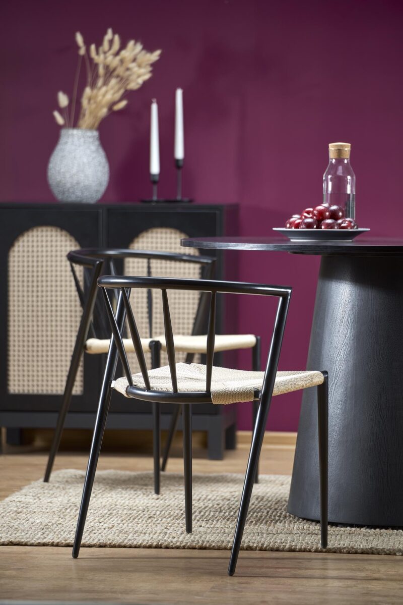 Ruokapöytä GINTER, pyöreä / musta