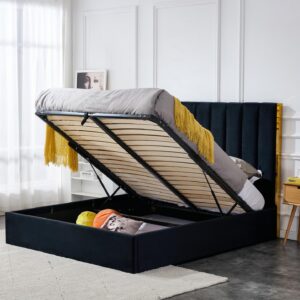 Sänky PALAZ 160, musta / kultainen