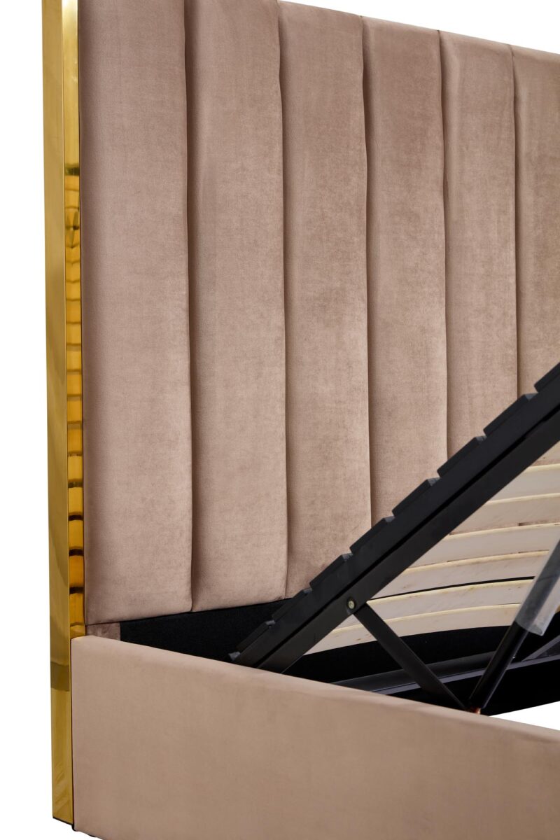 Sänky PALAZ 160, beige / kultainen