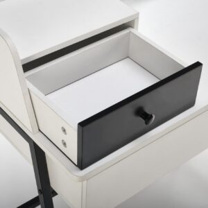 Meikkipöytä AGNORA, valkoinen / musta