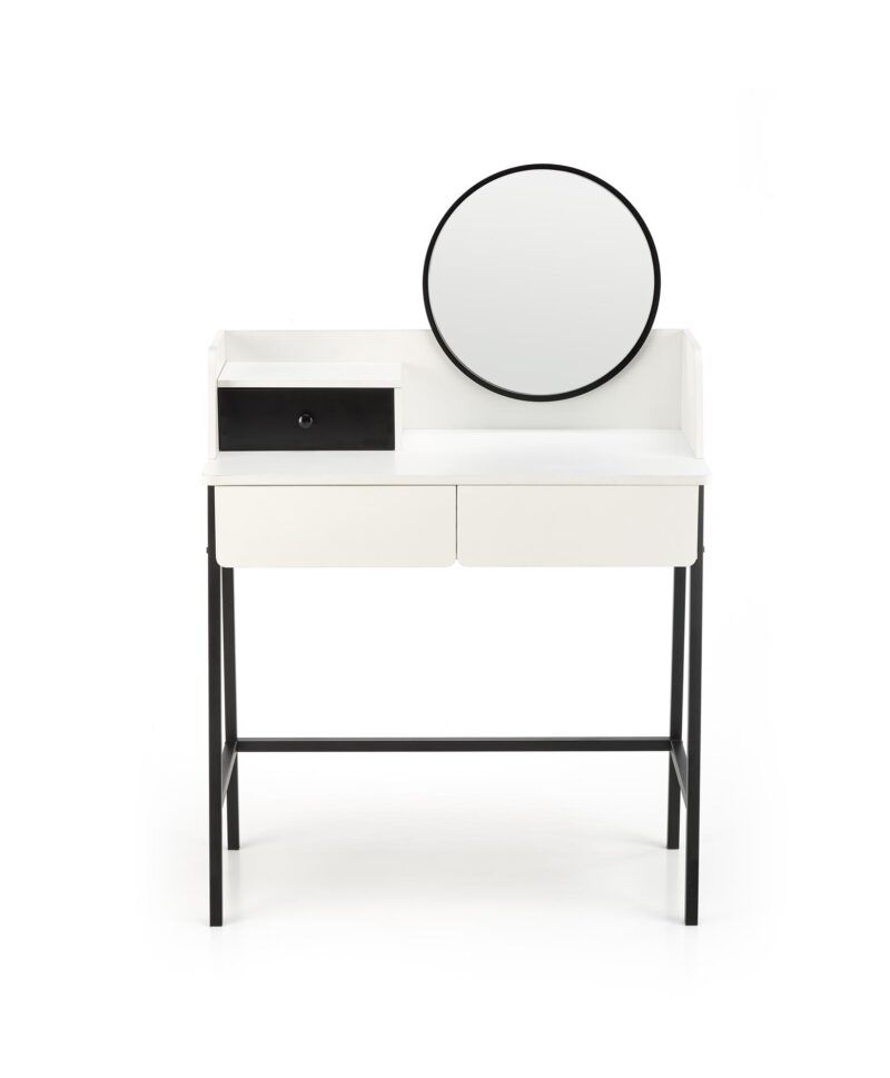 Meikkipöytä AGNORA, valkoinen / musta