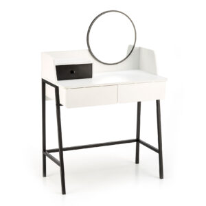 Meikkipöytä AGNORA, valkoinen / musta