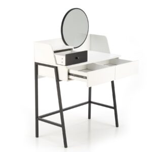 Meikkipöytä AGNORA, valkoinen / musta