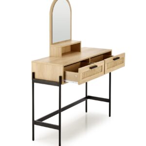 Meikkipöytä CALANTO, luonnollinen / musta