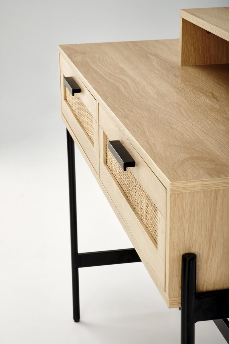 Meikkipöytä CALANTO, luonnollinen / musta