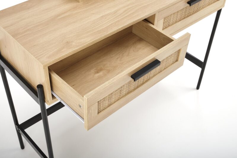 Meikkipöytä CALANTO, luonnollinen / musta