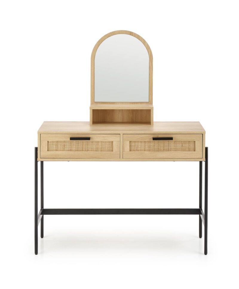 Meikkipöytä CALANTO, luonnollinen / musta