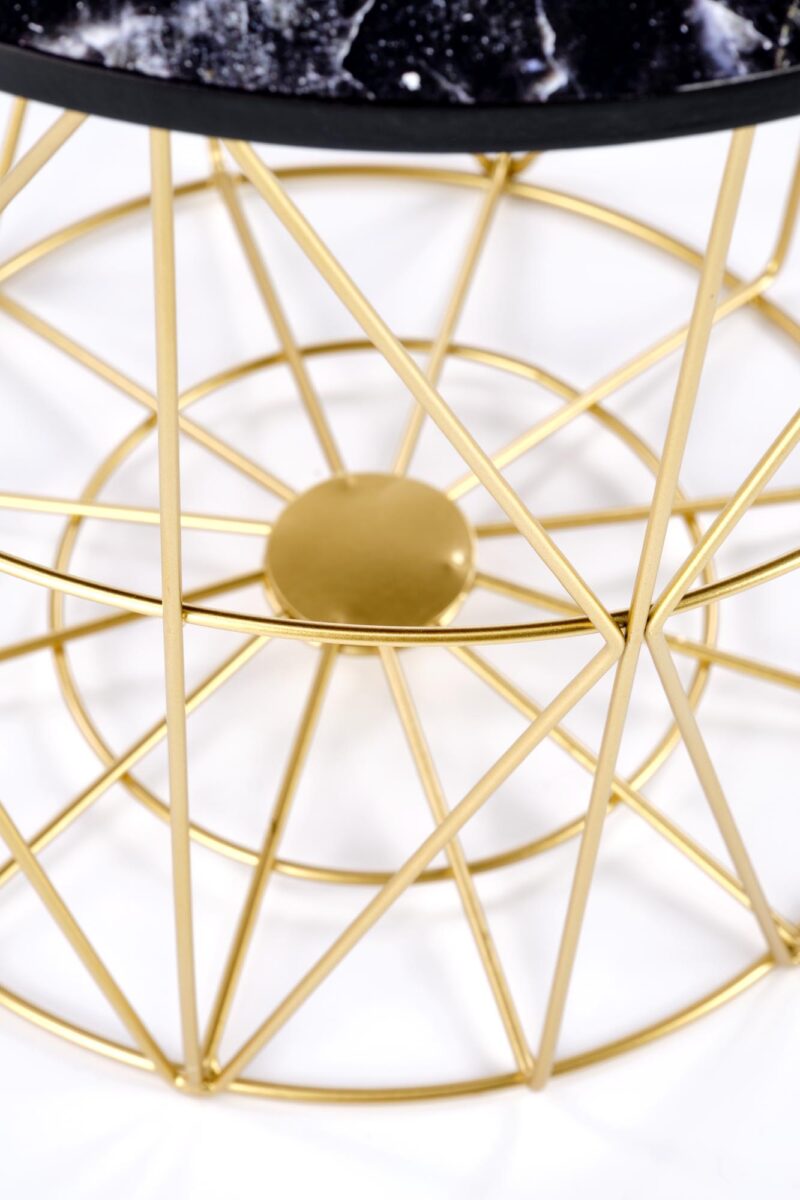 Kahvilapöytä MARIKA, kultainen / musta marmori