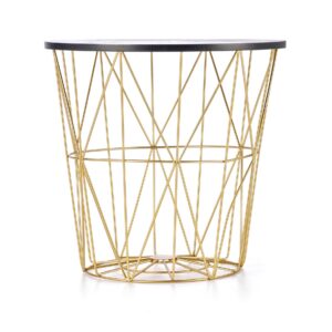 Kahvilapöytä MARIKA, kultainen / musta marmori