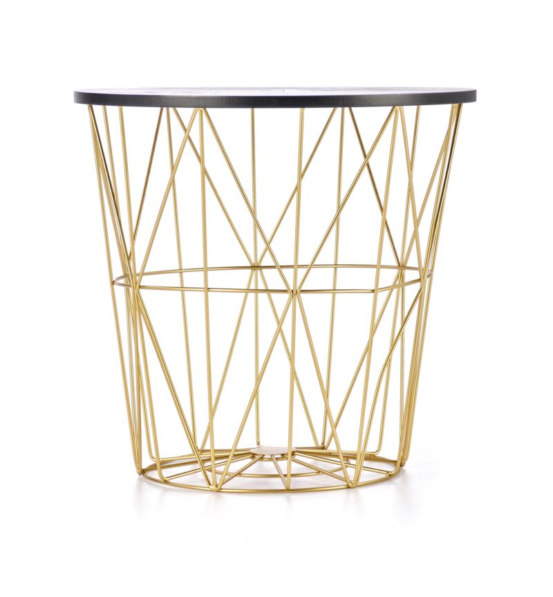 Kahvilapöytä MARIKA, kultainen / musta marmori