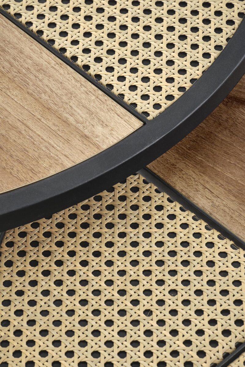 Kahvi-pöydän sarja GARMINA, tammi / musta