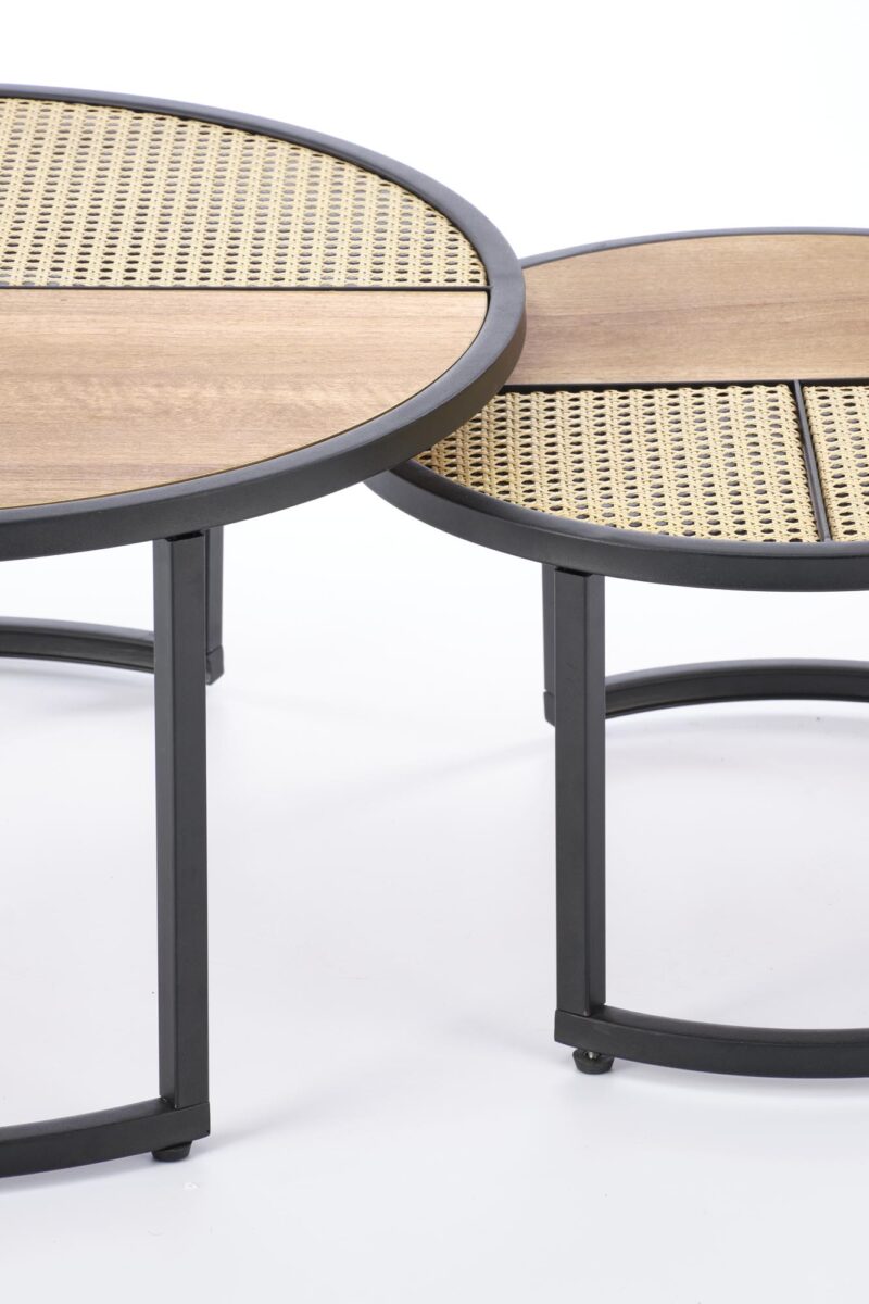 Kahvi-pöydän sarja GARMINA, tammi / musta