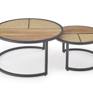 Kahvi-pöydän sarja GARMINA, tammi / musta