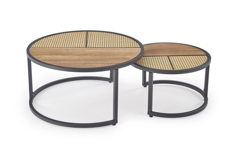 Kahvi-pöydän sarja GARMINA, tammi / musta