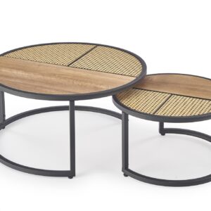 Kahvi-pöydän sarja GARMINA, tammi / musta