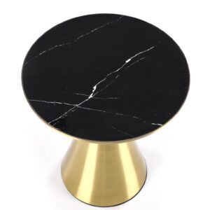 Kahvipöytä TRIBOR, mustta marmoria / kultaa