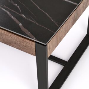 RAMORA kahvipöytä, must marmor / pähkinäpuu