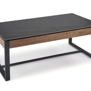 RAMORA kahvipöytä, must marmor / pähkinäpuu