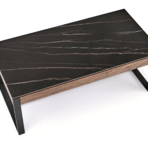 RAMORA kahvipöytä, must marmor / pähkinäpuu