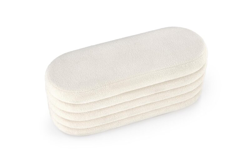 BLISS vaaleanpunainen säilytyspenkki, kermainen