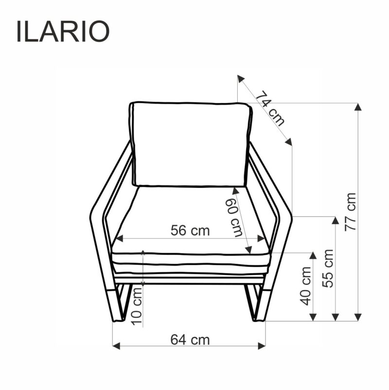 Nojatuoli ILARO, musta / luonnollinen