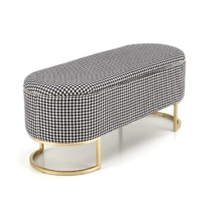 HARMONY vaaleanpunainen penkki säilytysominaisuudella, musta / valkoinen / kultainen