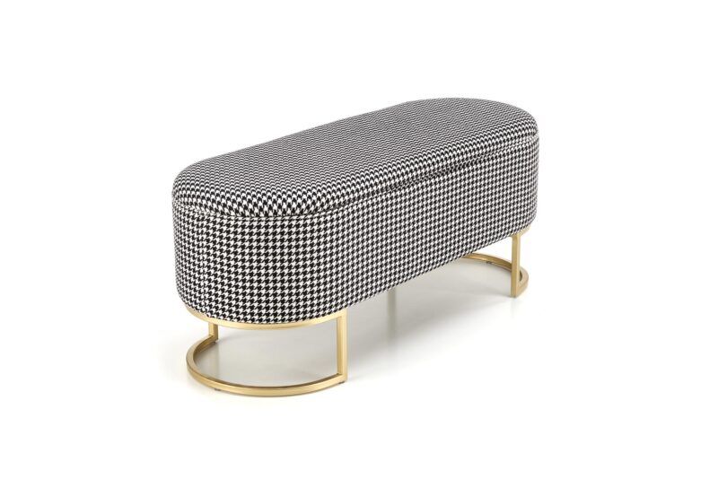 HARMONY vaaleanpunainen penkki säilytysominaisuudella, musta / valkoinen / kultainen