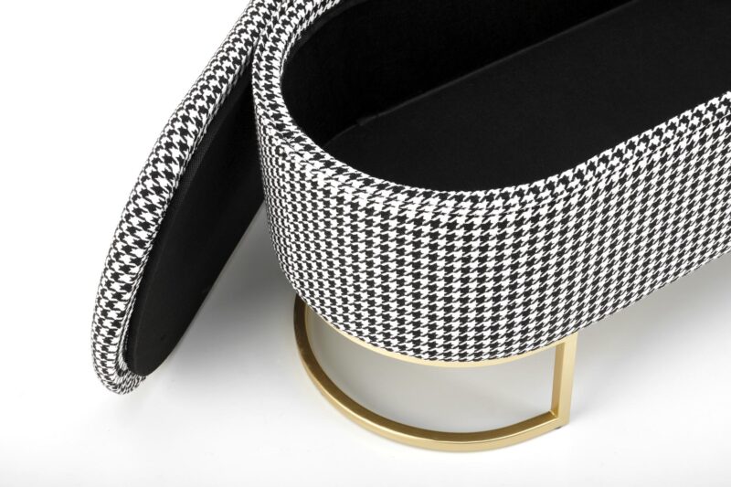 HARMONY vaaleanpunainen penkki säilytysominaisuudella, musta / valkoinen / kultainen