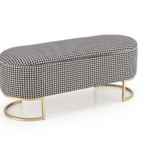 HARMONY vaaleanpunainen penkki säilytysominaisuudella, musta / valkoinen / kultainen