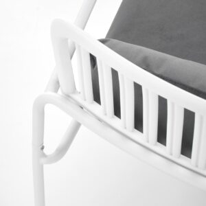 Nojatuoli MELBI, valkoinen / harmaa