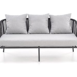 Pihkalainen huonekalusarja ROCCAR (sohva + 2 tuolia + kahvipöytä), tummanharmaa / vaaleansininen