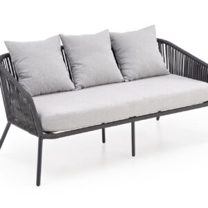 Pihkalainen huonekalusarja ROCCAR (sohva + 2 tuolia + kahvipöytä), tummanharmaa / vaaleansininen