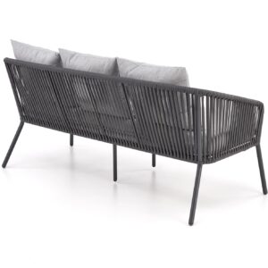 Pihkalainen huonekalusarja ROCCAR (sohva + 2 tuolia + kahvipöytä), tummanharmaa / vaaleansininen