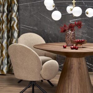 Pyöreä ruokapöytä HENDERSON, pähkinä