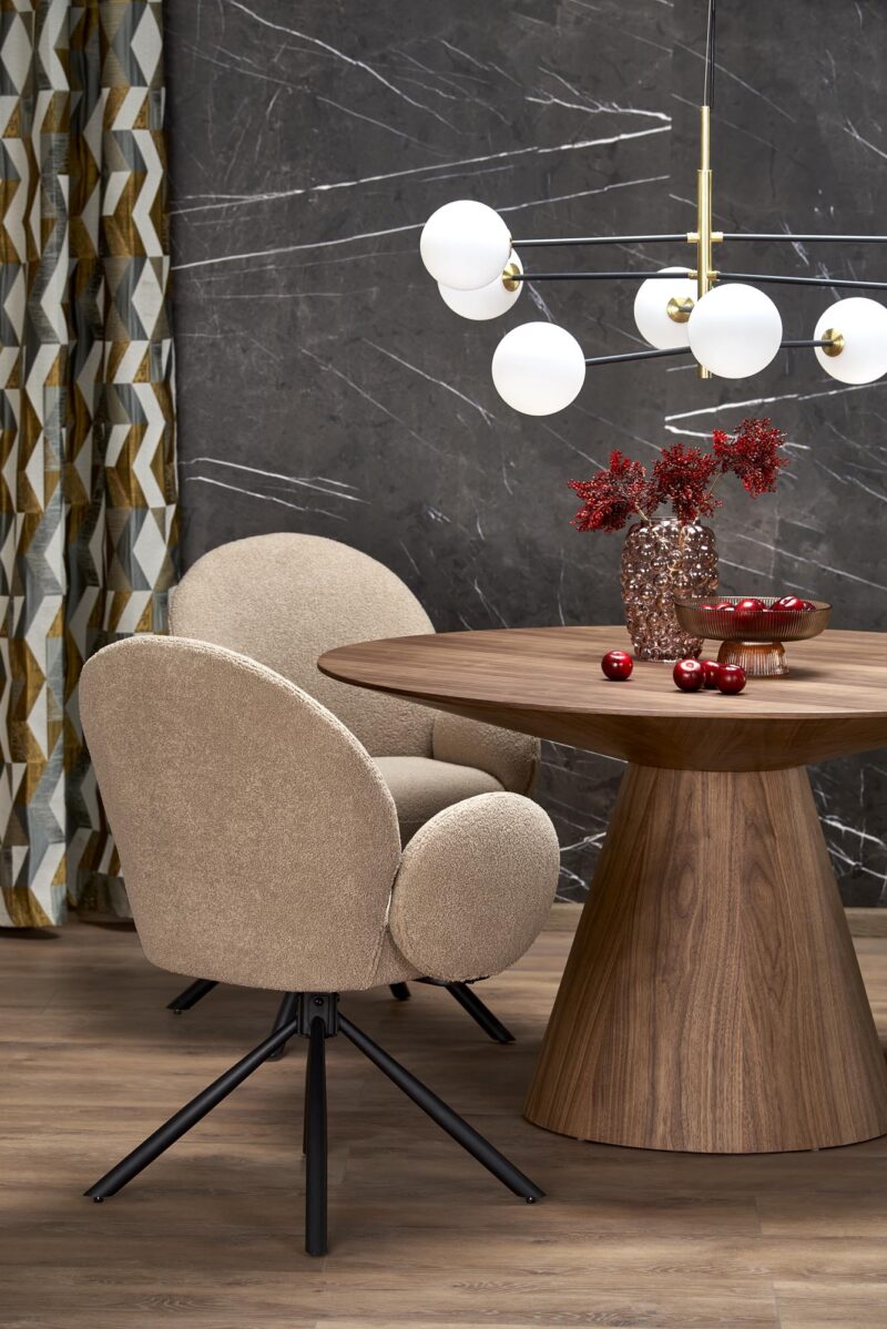 Pyöreä ruokapöytä HENDERSON, pähkinä