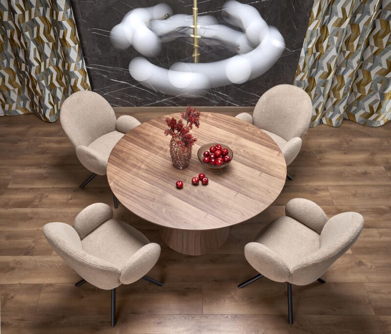 Pyöreä ruokapöytä HENDERSON, pähkinä