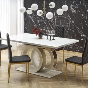 Ruokapöytä GALARDO, valkoinen / kultainen