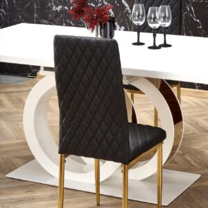 Ruokapöytä GALARDO, valkoinen / kultainen