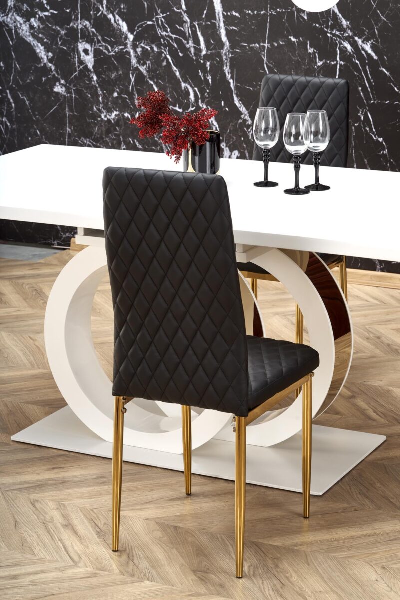 Ruokapöytä GALARDO, valkoinen / kultainen