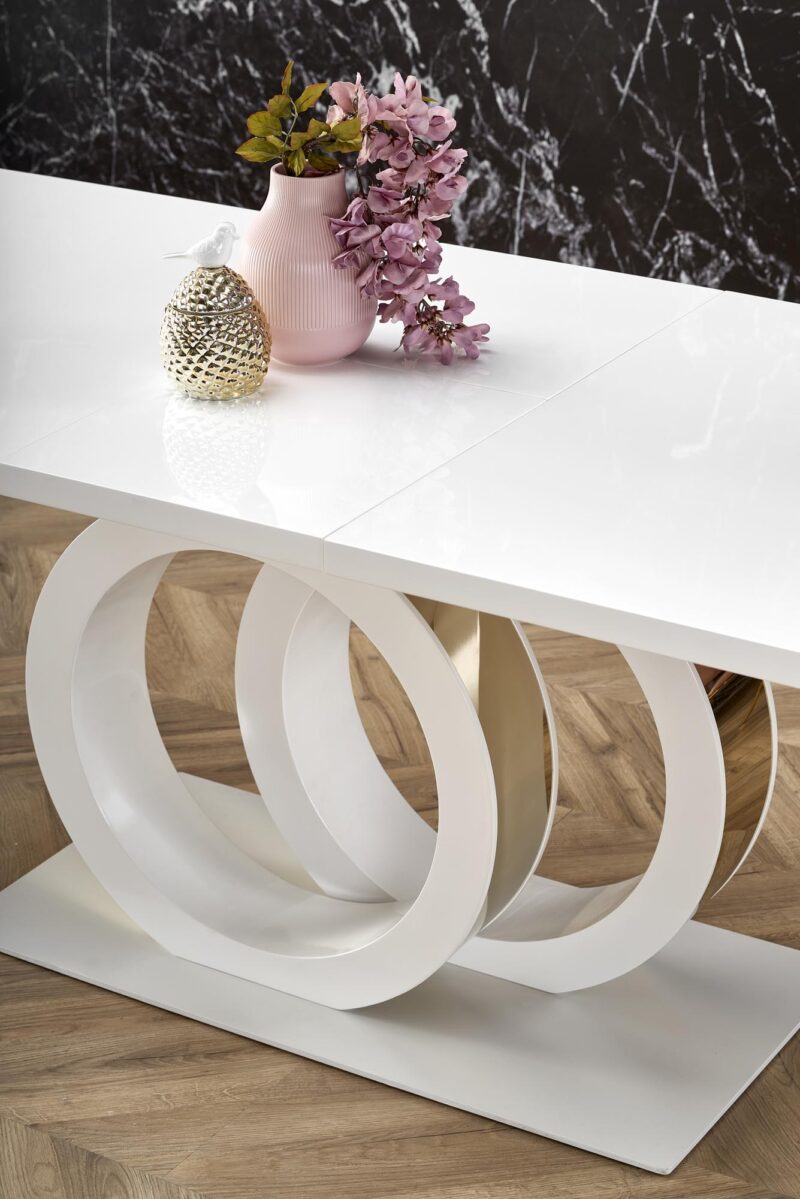 Ruokapöytä GALARDO, valkoinen / kultainen