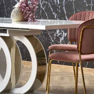 Ruokapöytä GALARDO, valkoinen / kultainen