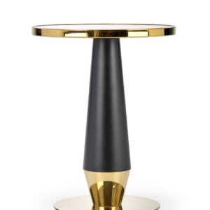 Pyöreä Ruokapöytä MOLVER, musta marmori / musta / kultainen