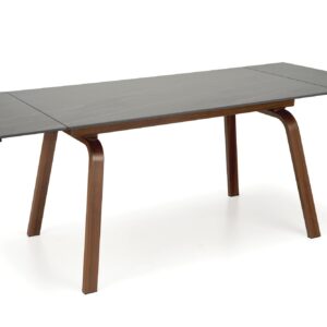 Ruokapöytä JOREN, musta marmori / pähkinäpuu