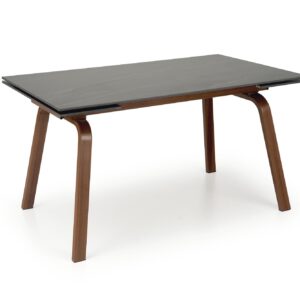 Ruokapöytä JOREN, musta marmori / pähkinäpuu