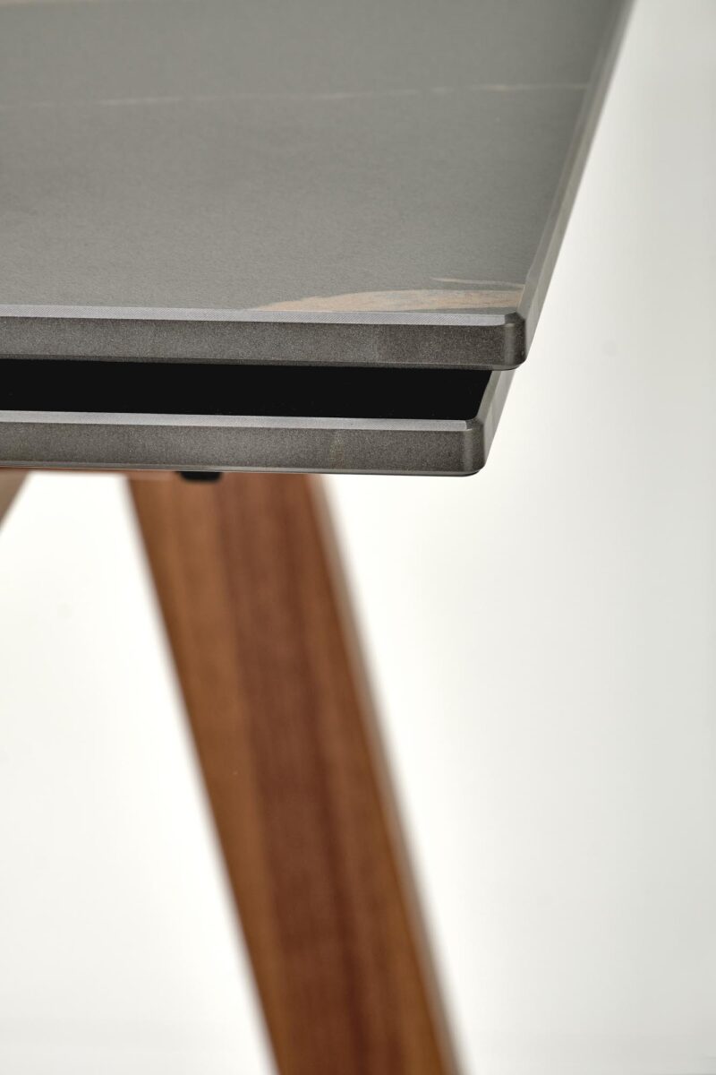 Ruokapöytä JOREN, musta marmori / pähkinäpuu