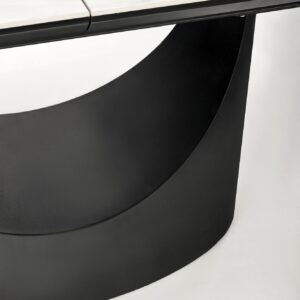 Pidentävä ruokapöytä OSMIR, valkoinen marmori / musta