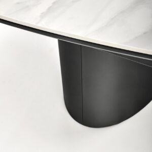 Pidentävä ruokapöytä OSMIR, valkoinen marmori / musta